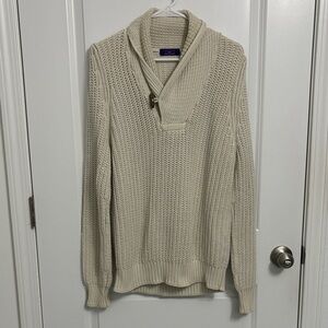 Zara Cream Shawl Collar Cardigan for Men 100% Cotton